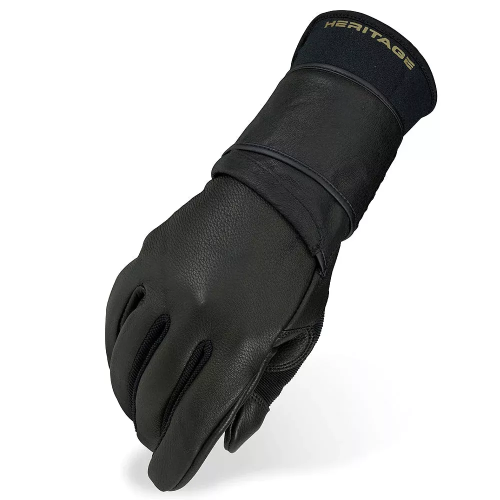 07 Size Heritage Pro 80 Bull Stretchable Riding Gloves Black