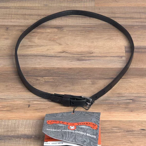 1/2 Inch Circle Y Leather Throat Latch Strap Black