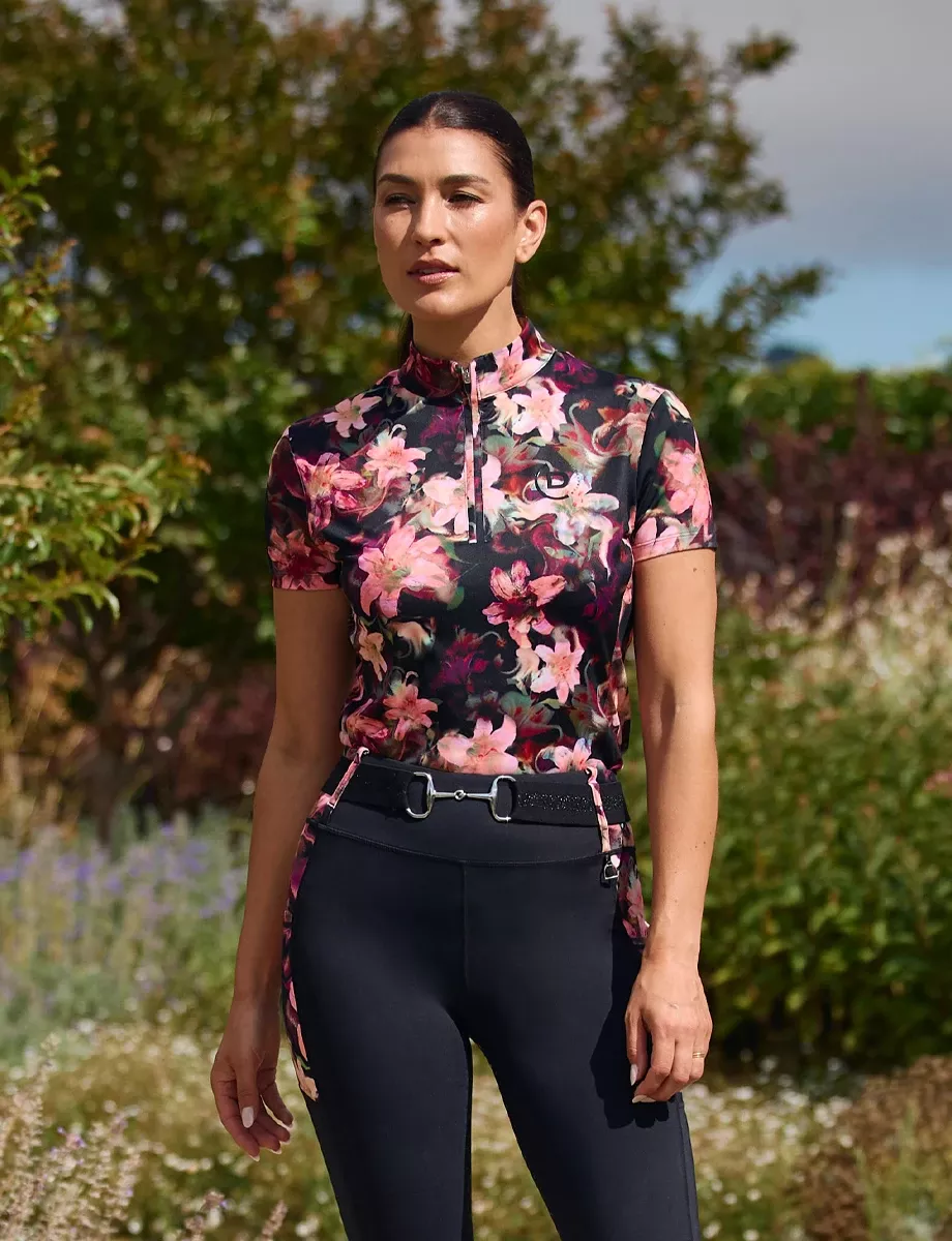 1/4 Zip Short Sleeve Top
