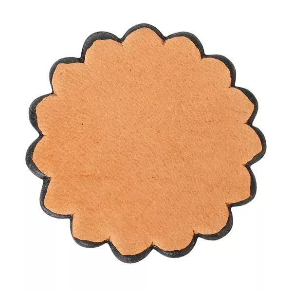 1" Hilason Plain Scalloped Leather Rosette Concho Saddle Tan