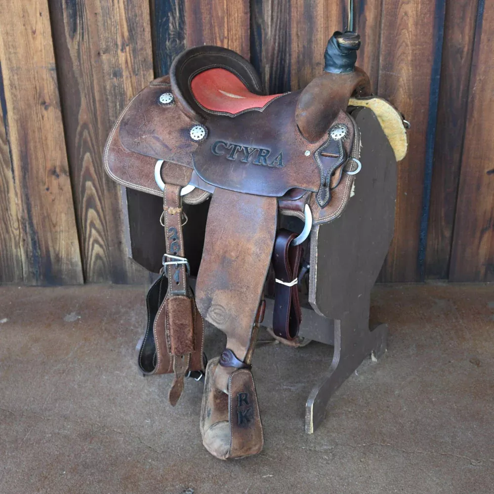 14.5" USED TESKEY'S ROPING SADDLE