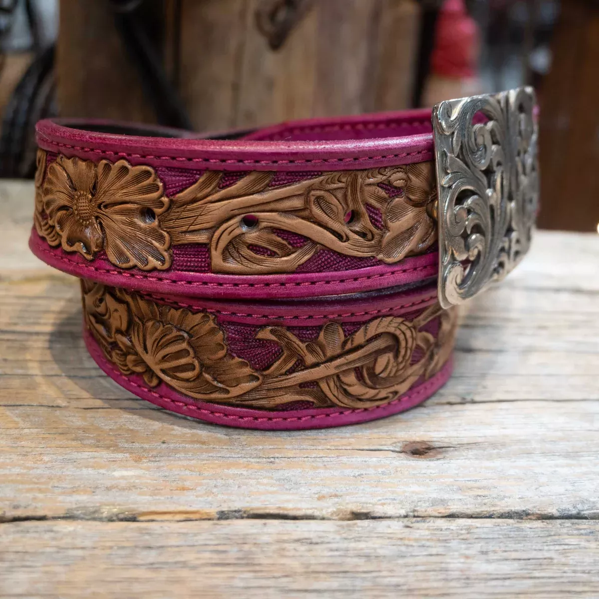 28" Randall Top Shelf Western Belt - Pink
