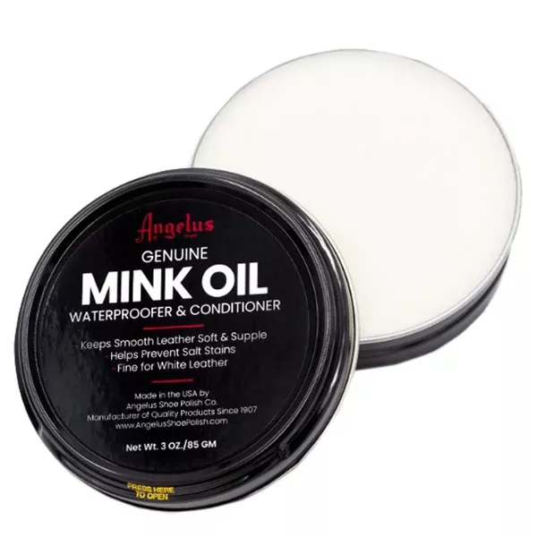 3 Oz Angelus Genuine Mink Oil Waterproofer & Conditioner Can Paste