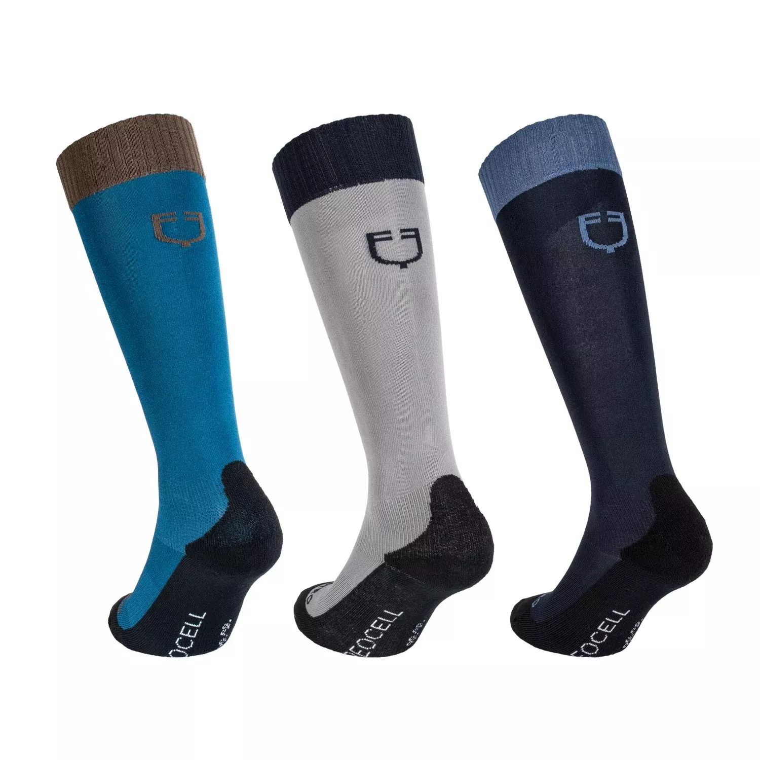 3 Pcs Set Unisex Basic Technical Socks - Blue