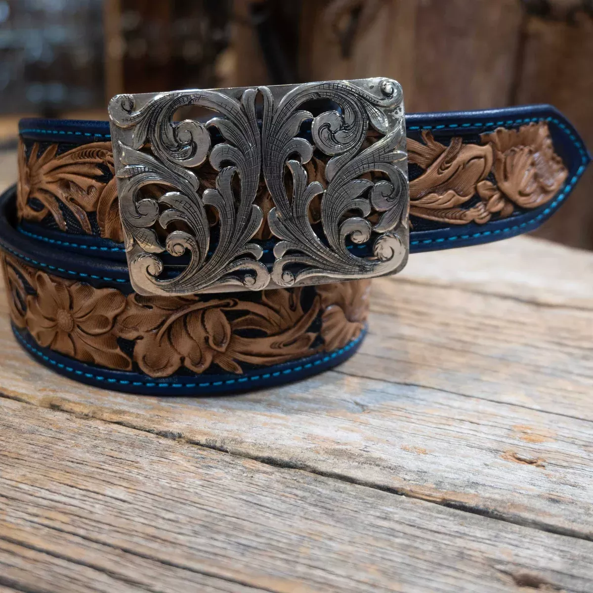 30" Randall Top Shelf Western Belt - Navy Accents