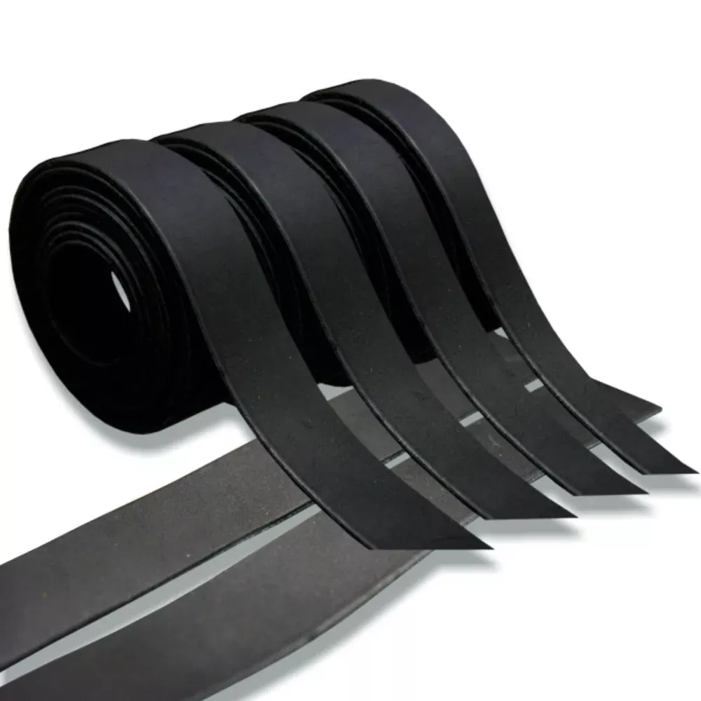 48" Hilason Genuine Leather Flat Strap Strips for DIY Arts & Craft Projects Jewelry Tooling Home Décor Black