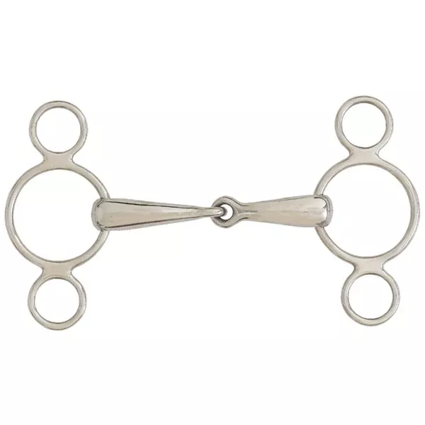 5.5" Centaur Stainless Steel 2-Ring Elevator Gag Horse Bit Lost Wax Cast
