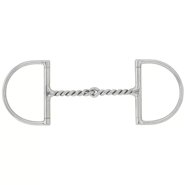 5.5" Centaur Stainless Steel Hunter Dee Ring Curved Twisted Wire Horse Bit