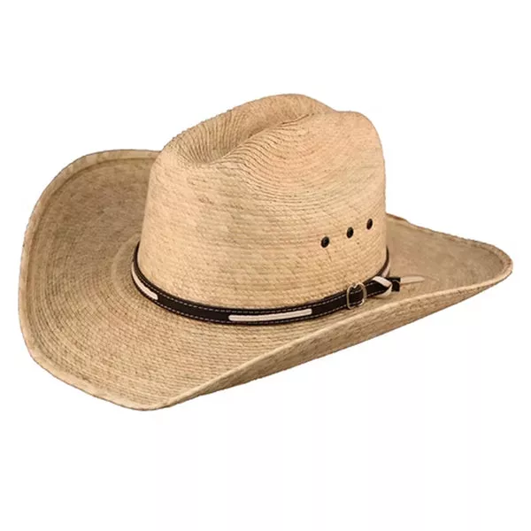7 1/2 Lone Star Rustler Cowboy Hat 4 1/4" Brim Vented Cattleman Crown Palm Leaf