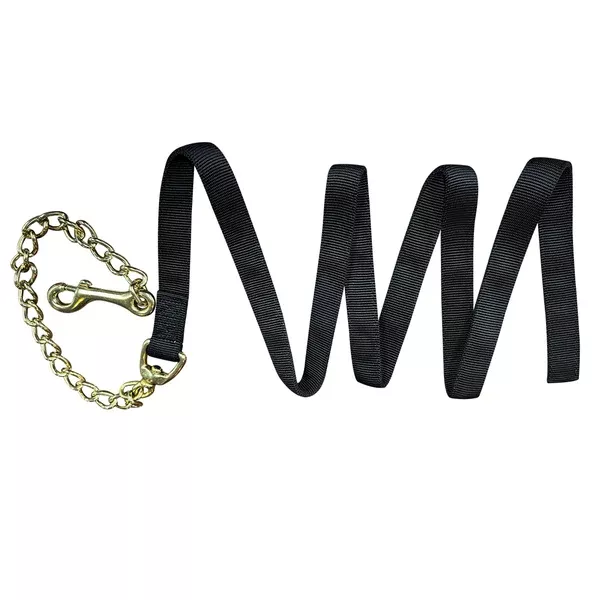 7 ft. Hilason Western Horse Flexible NYLON WEBBING LEAD/CHAIN-BK