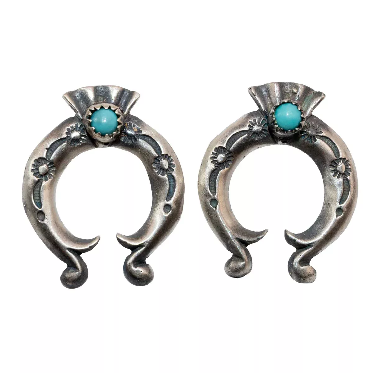 Adrienne Gordon Naja Kingman Stamped Stud Earrings
