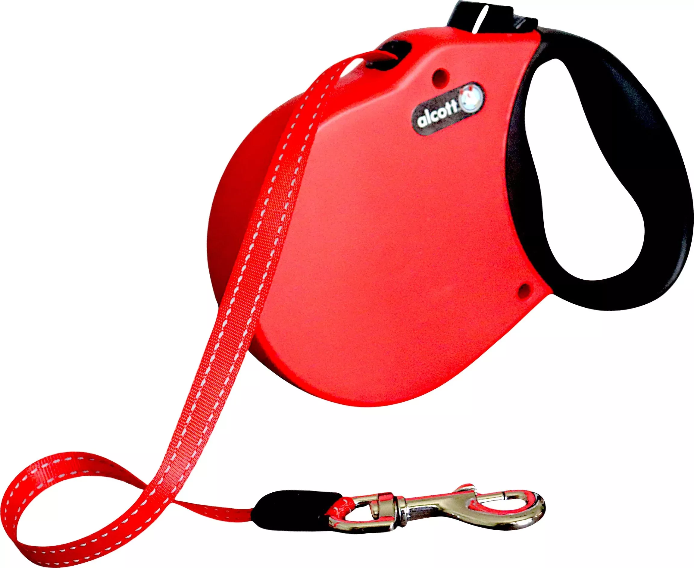 Alcott Adventure Retractable Belt Dog Leash, Red, Large, 16 ft