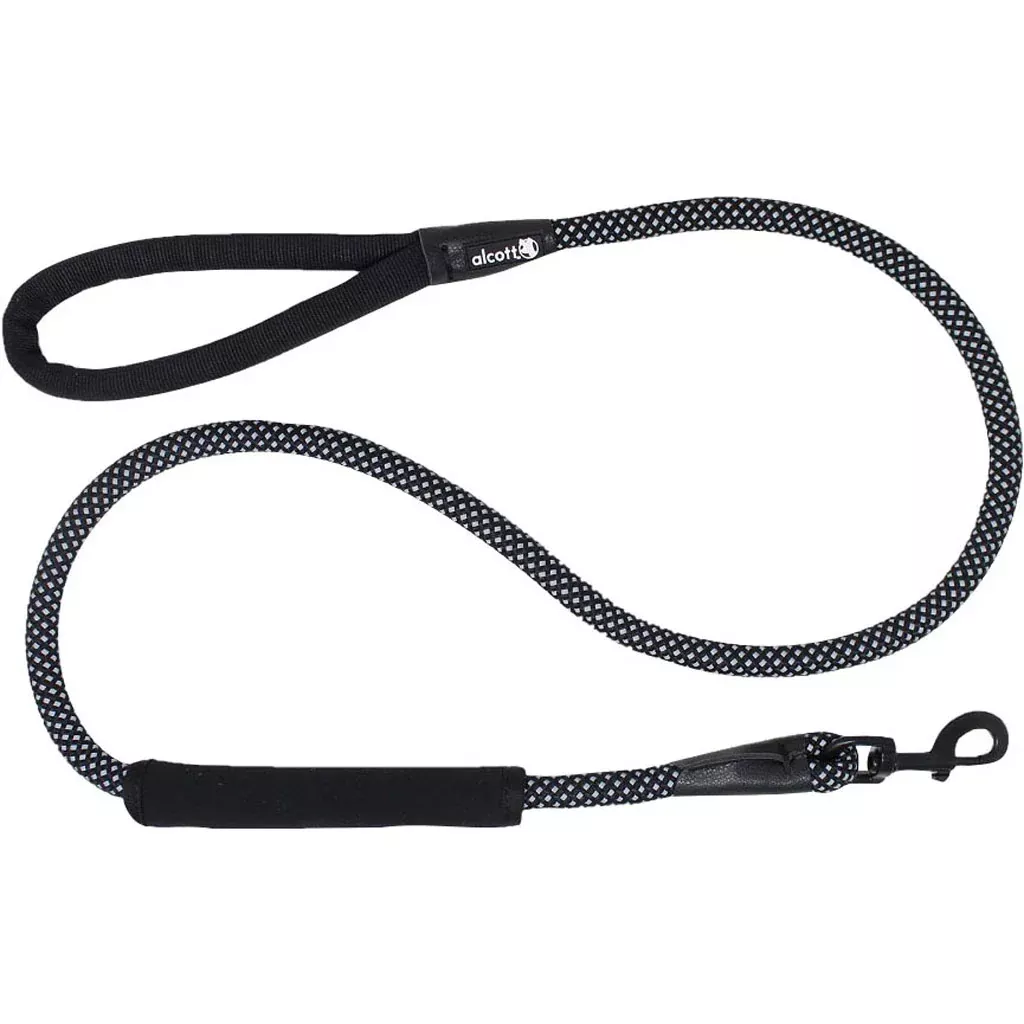 Alcott Rope Dog Leash with Grip Support Black Large