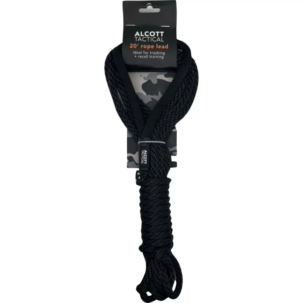 Alcott Tactical Rope Dog Leash Black 30 ft