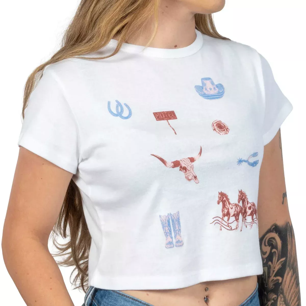 All Over Western Print Top