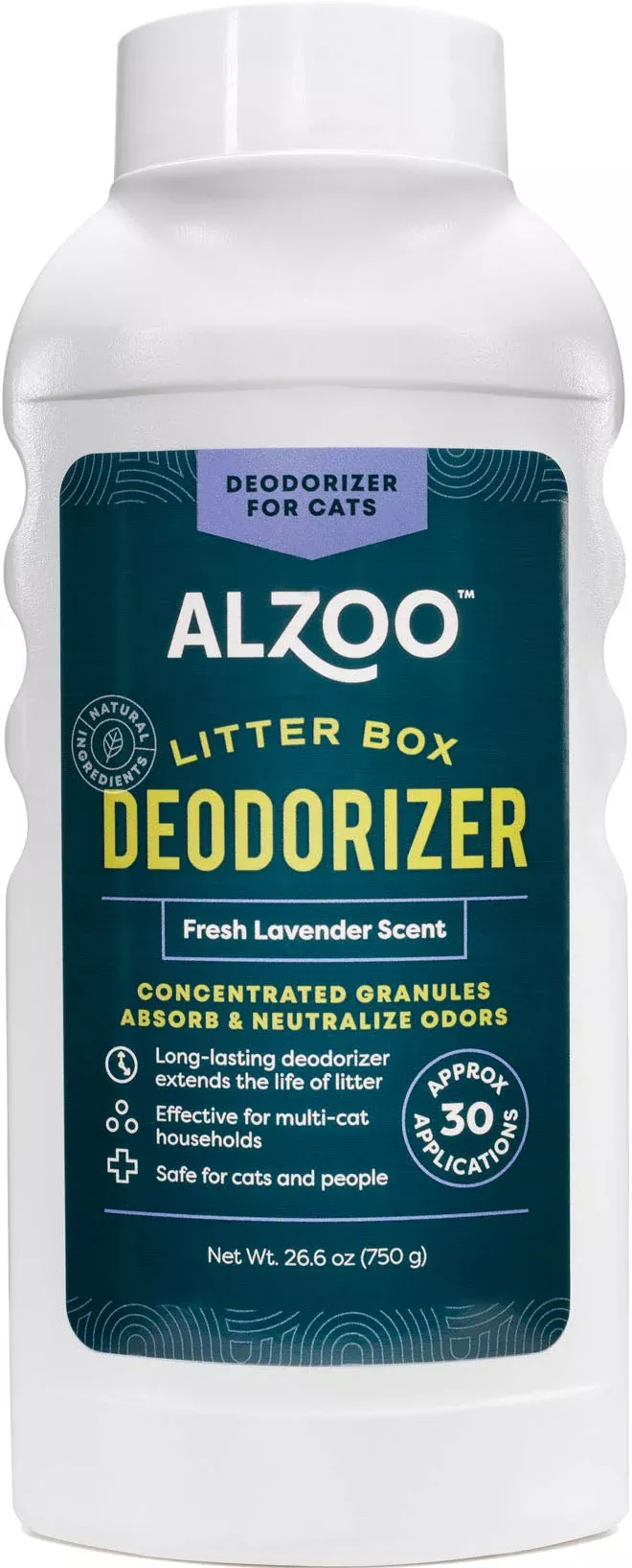 Alzoo Mineral-Based Litter Deodorizer, Fresh Lavender, 26.6 Oz
