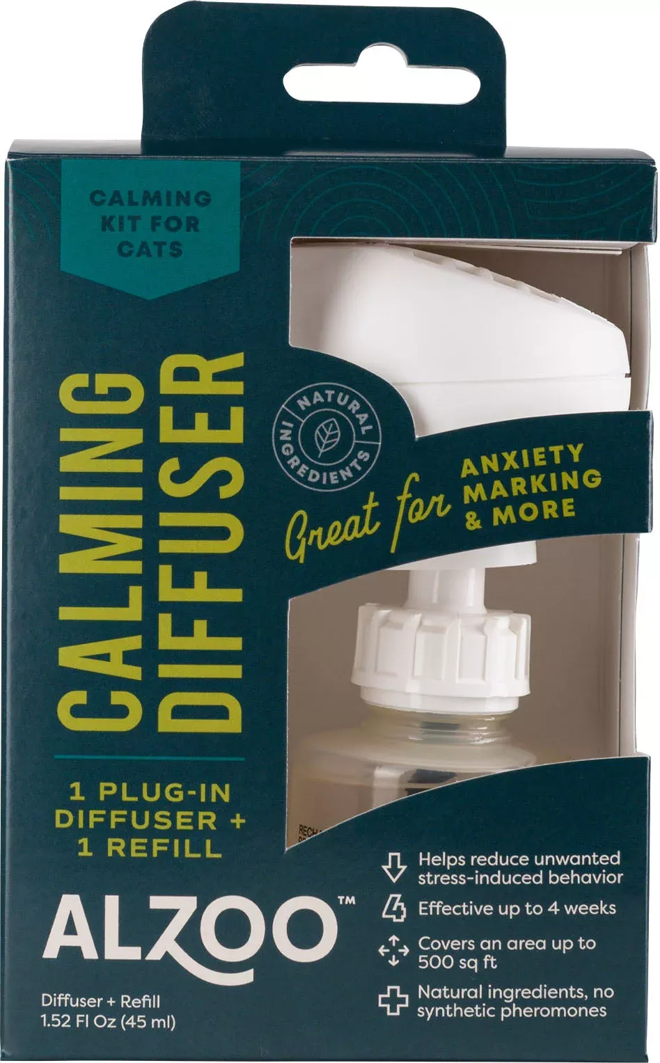 Alzoo Plant-Based Calming Diffuser Kit for Cats, 1.52 oz