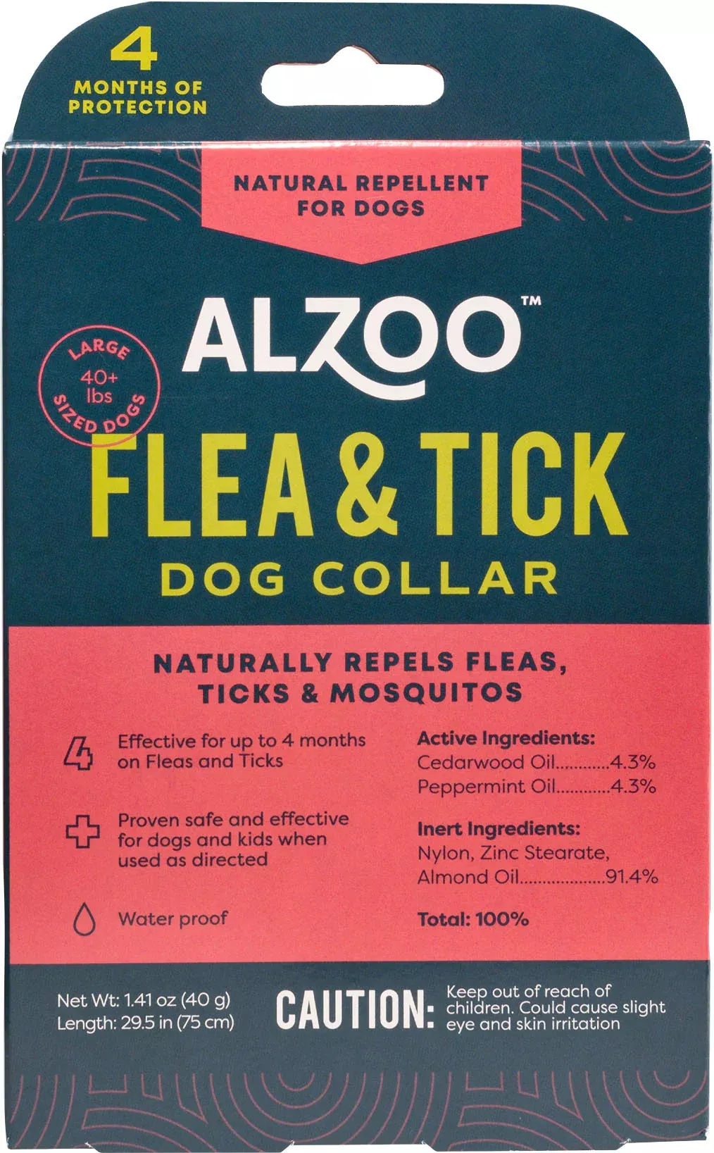 Alzoo Plant-Based Flea & Tick Collar for Large Dogs 29.5 in