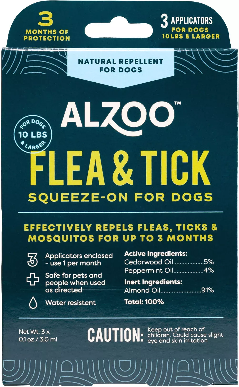 Alzoo Plant-Based Flea & Tick Squeeze-On for Dogs