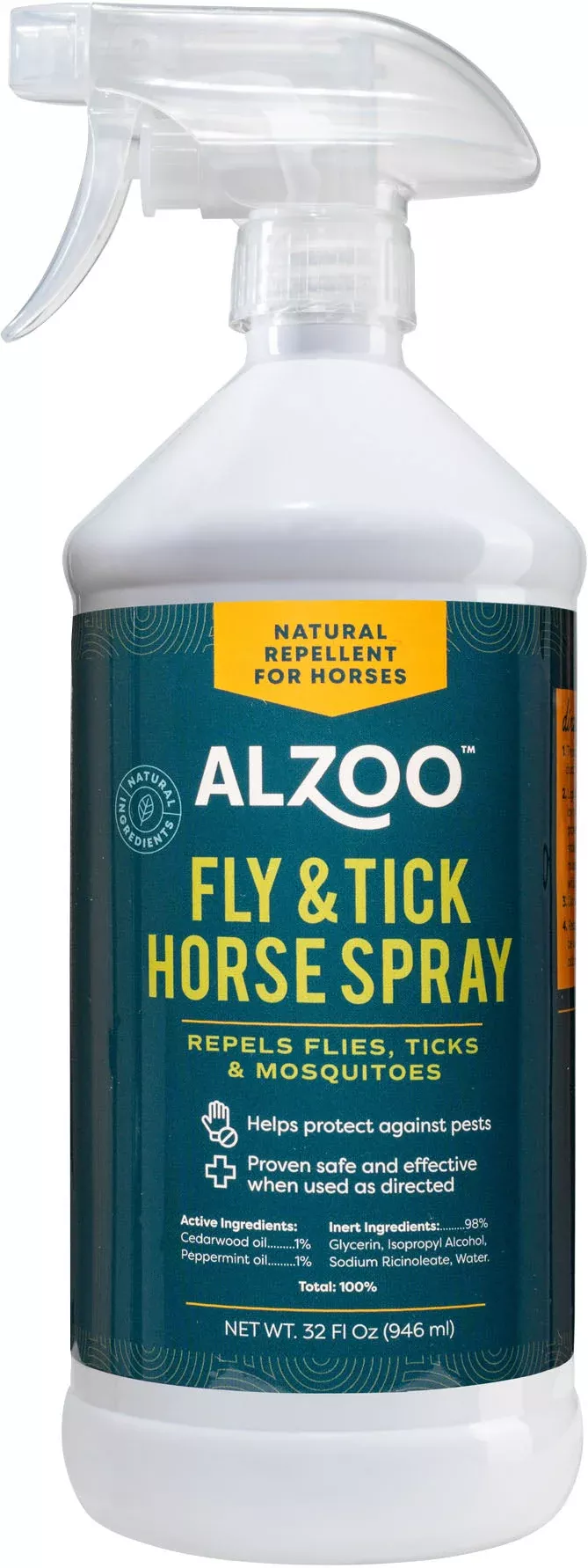 Alzoo Plant-Based Fly & Tick Horse Spray, 32 oz