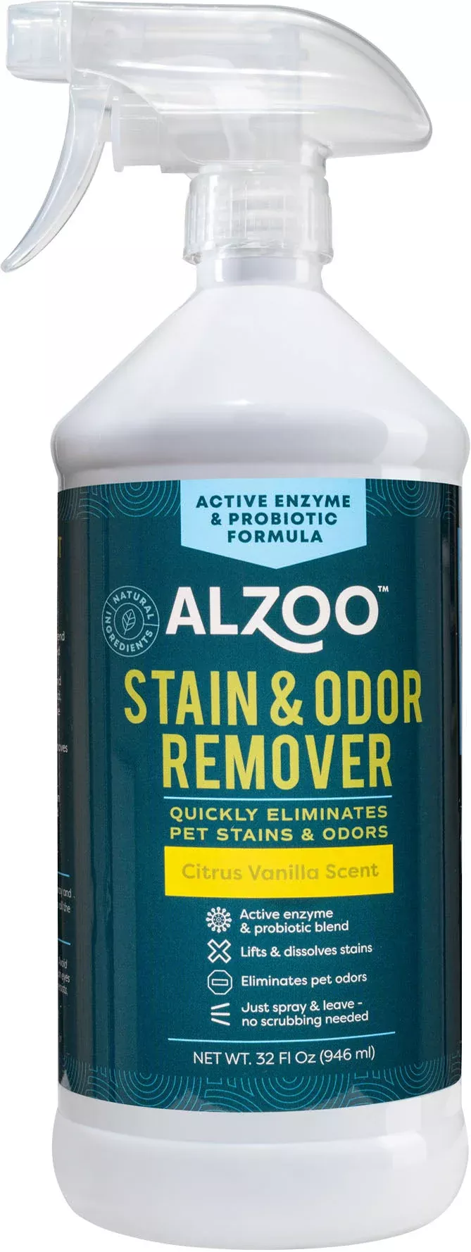 Alzoo Stain & Odor Remover Spray Citrus Vanilla 32 oz