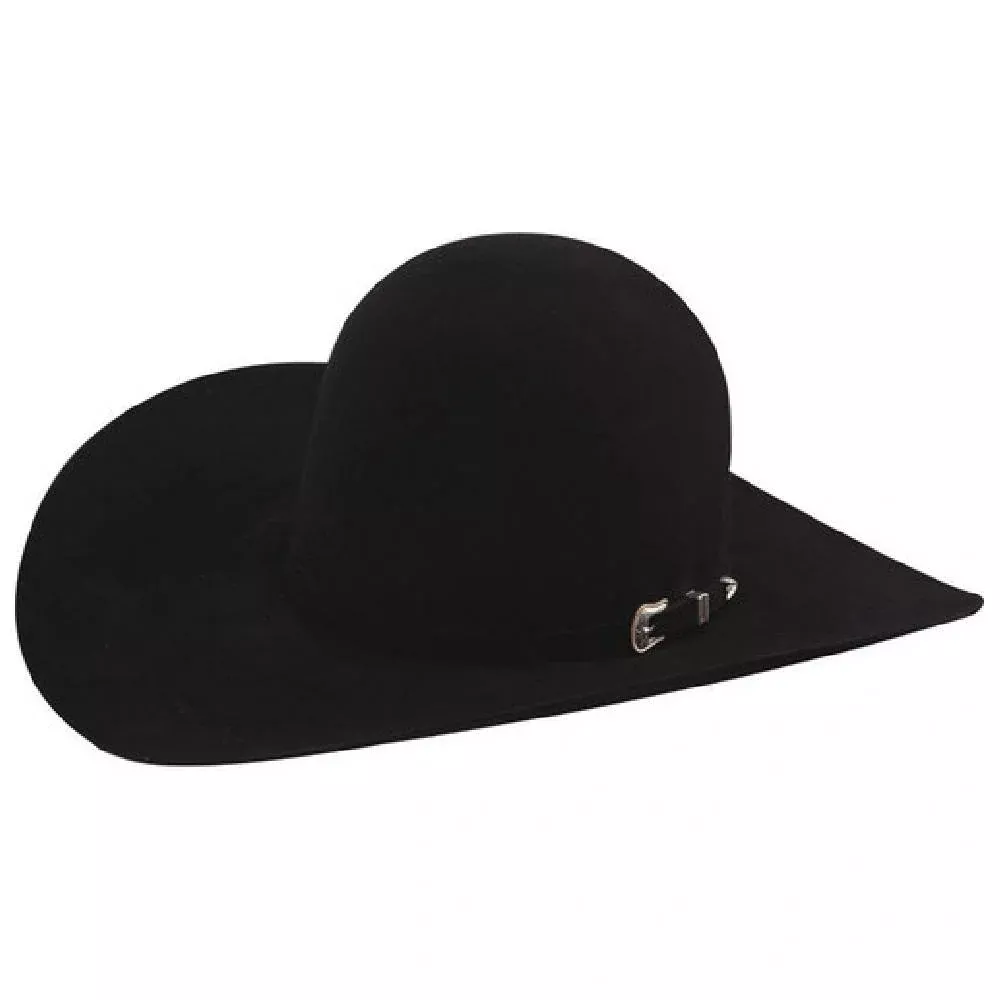 American 100X Black 5" Open Crown Felt Hat
