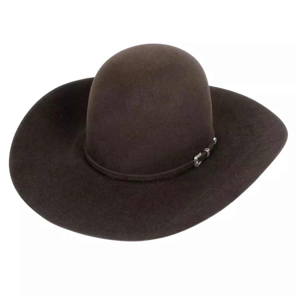 American 10X Chocolate 4 1/2" Open Crown Felt Hat