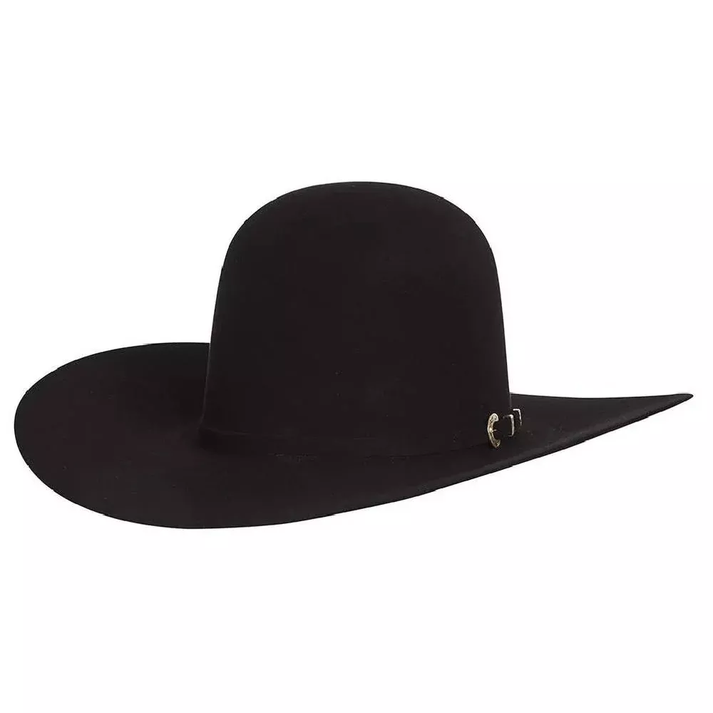 American 40X Black 4 1/2" Open Crown Felt Hat
