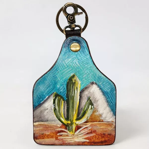American Darling ADKRM134 Hand Painted Genuine Leather Keyring Key chain
