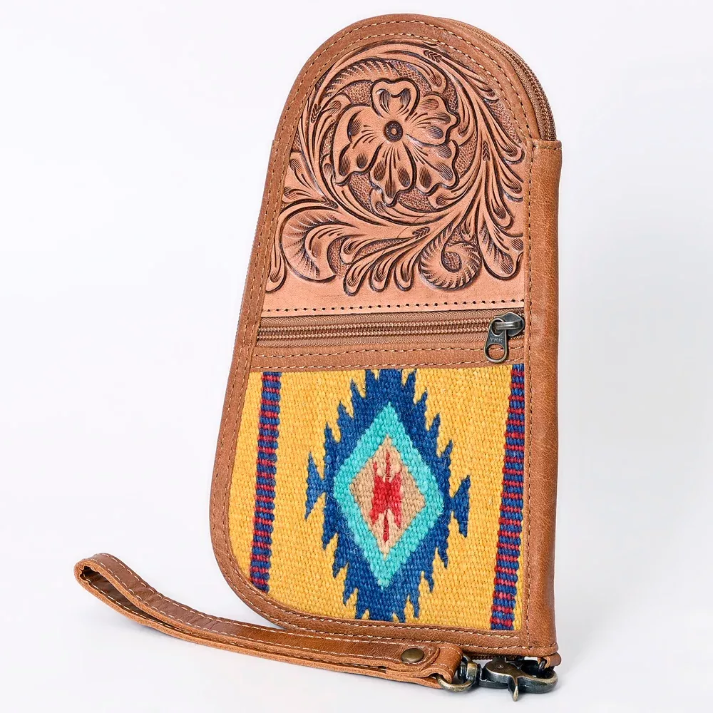 American Darling Gun Case Saddle Blanket Hand Tooled Genuine Leather Western Cases | Women Shotgun for Handguns