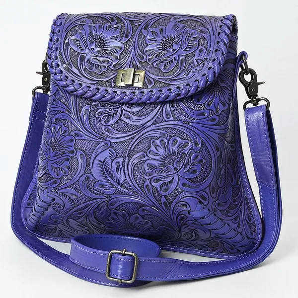 American Darling Hand-Tooled Genuine Leather Crossbody Bag