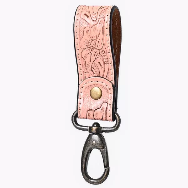 American Darling Hand Tooled Genuine Leather Wristlet Key Ring