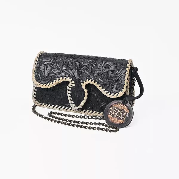 American Darling Western Floral Leather Evening Clutch
