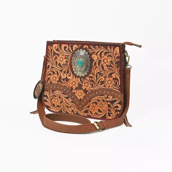 American Darling Western Floral Leather Shoulder Purse