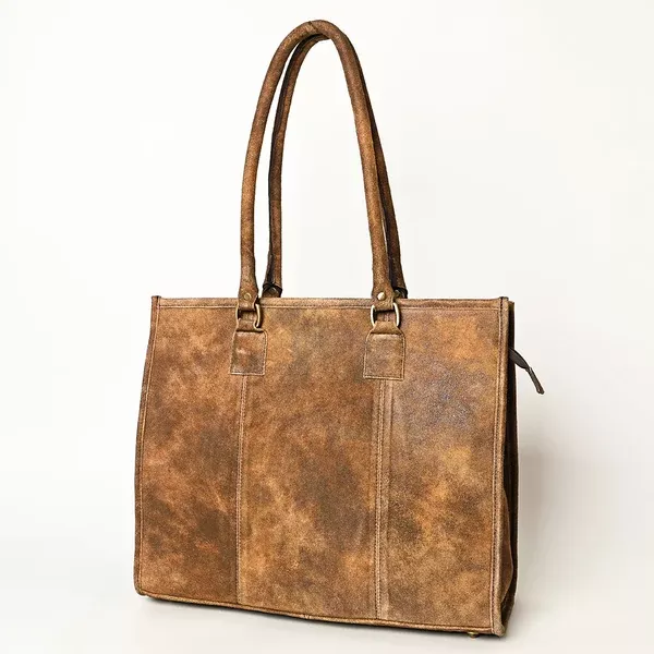 American Darling Western Leather Tote Bag - Eco-Friendly Vegetable Tanned Full Grain Leather Everyday Purse with YKK Zipper