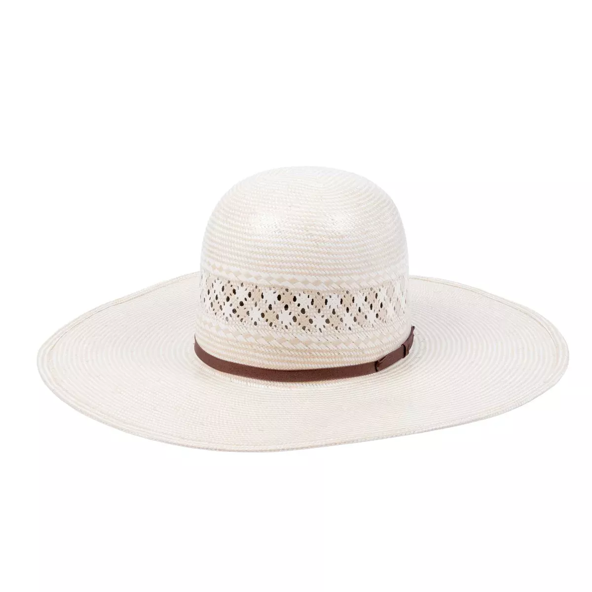 American Two Tone Vented5" Open Crown Straw Hat