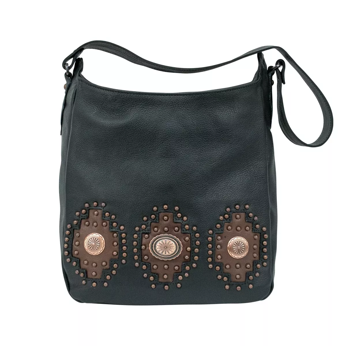 American West Midnight Copper Soft Zip Top Shoulder Hobo