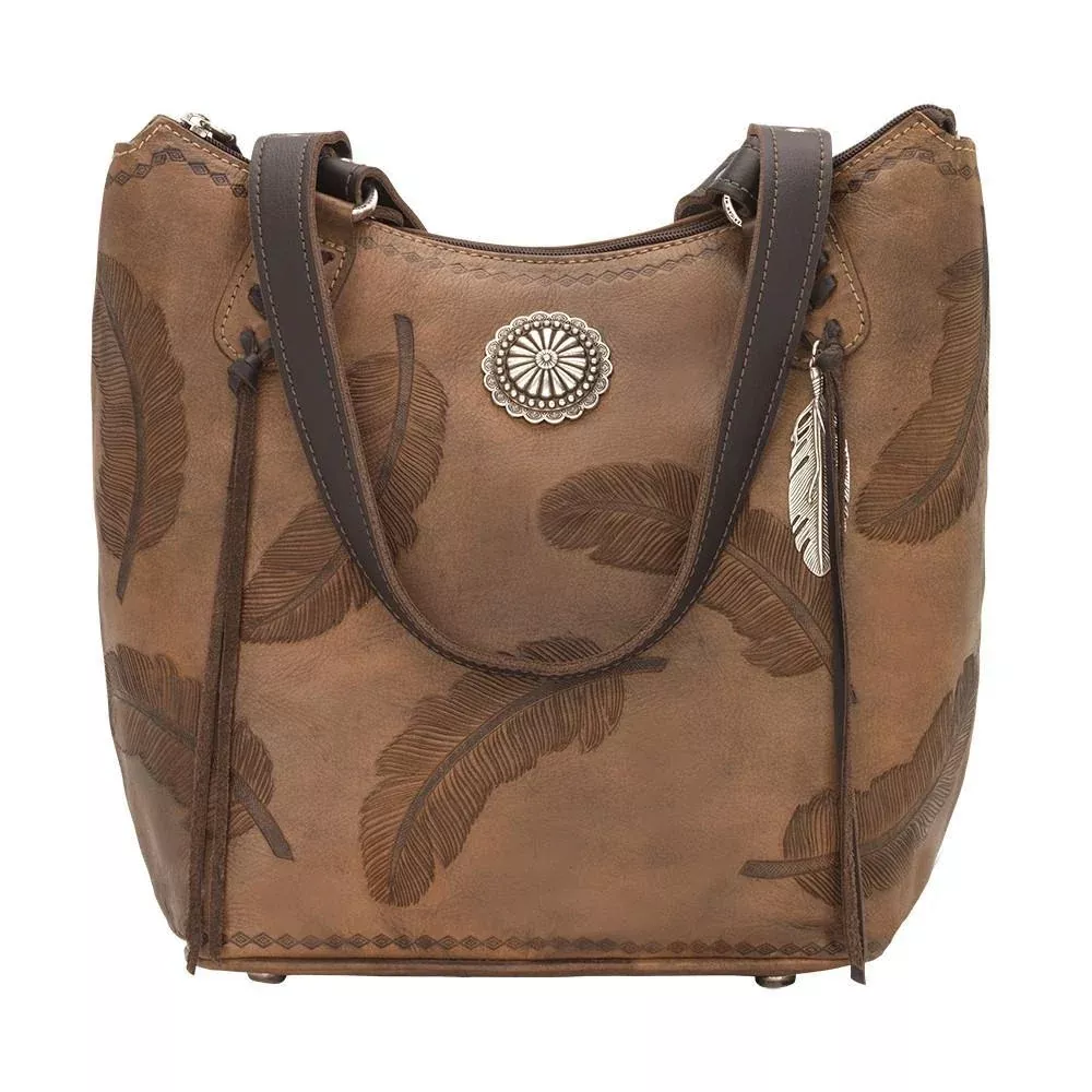 American West Sacred Bird Zip Top Bucket Tote