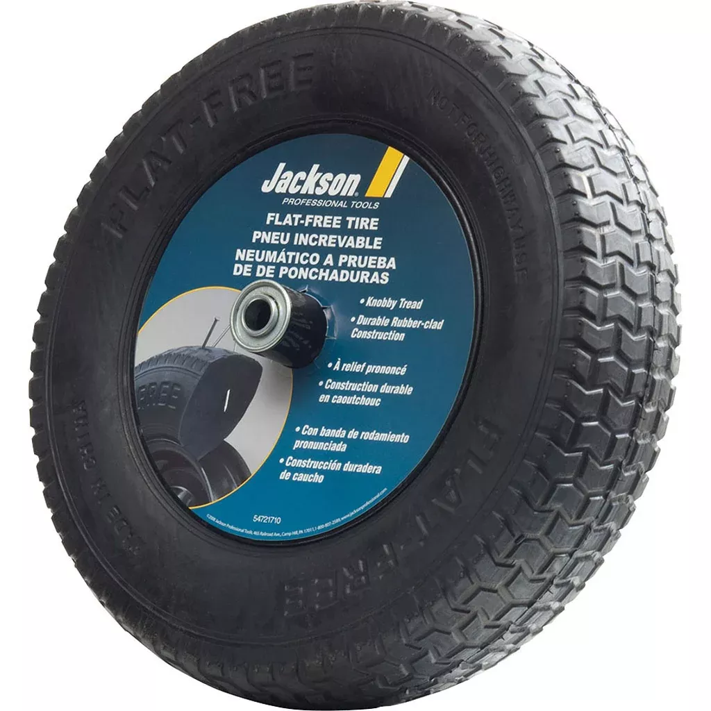 Ames Flat Free Knobby Wheelbarrow Replacement Tire, 8 in