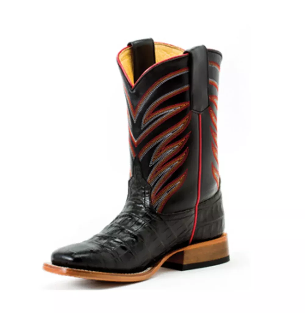 Anderson Bean Kids' Black Caiman Belly Boot