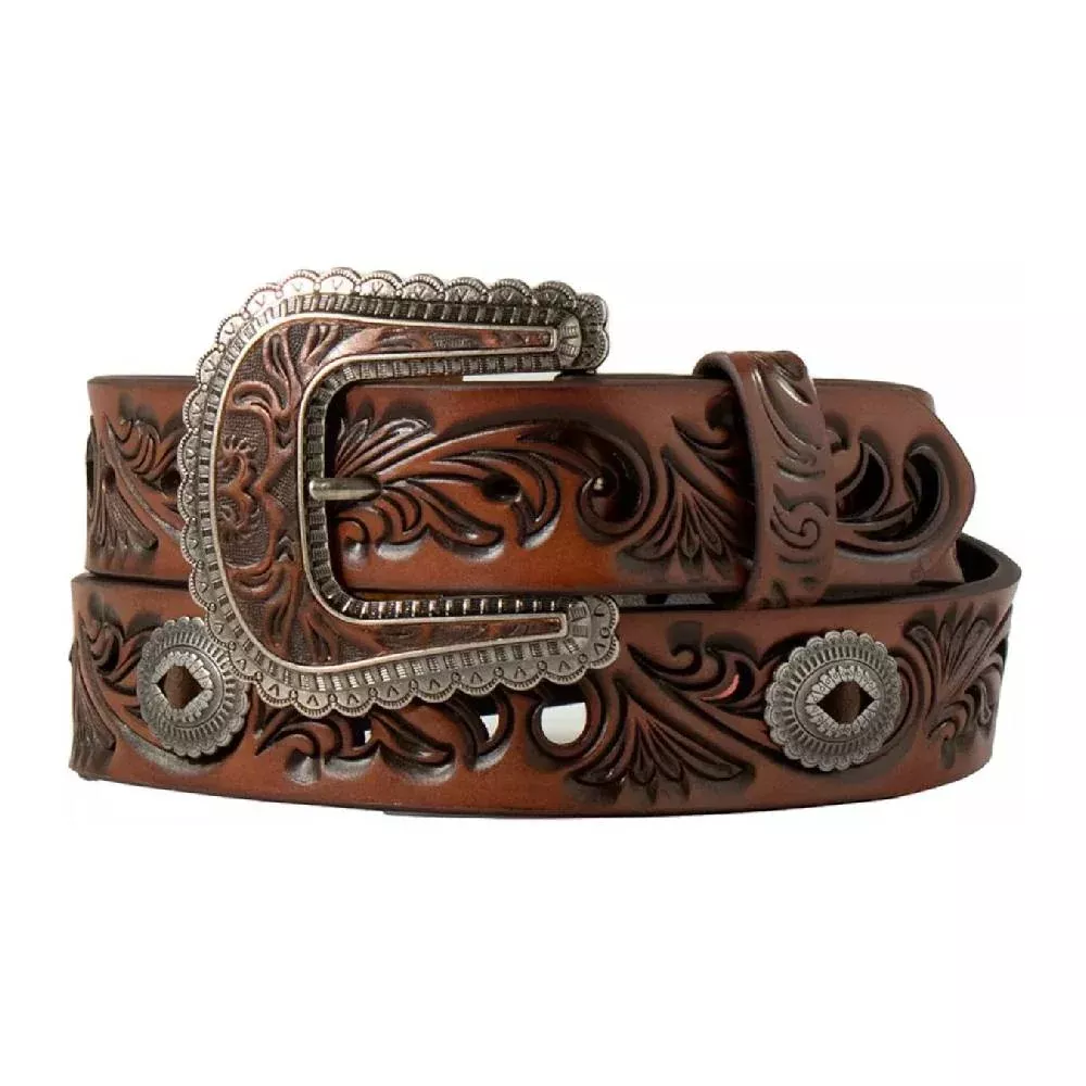 Angel Ranch Women's Filagree Embossed Oval Concho Belt