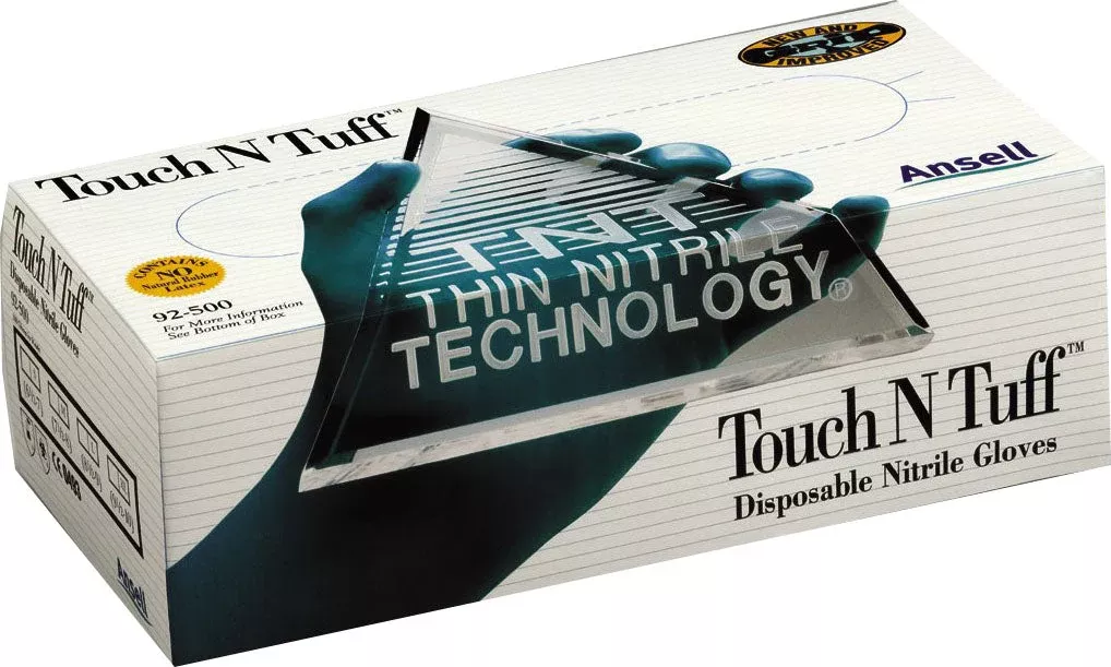 Ansell Touch N Tuff Disposable Nitrile Gloves Teal Small 100 Count