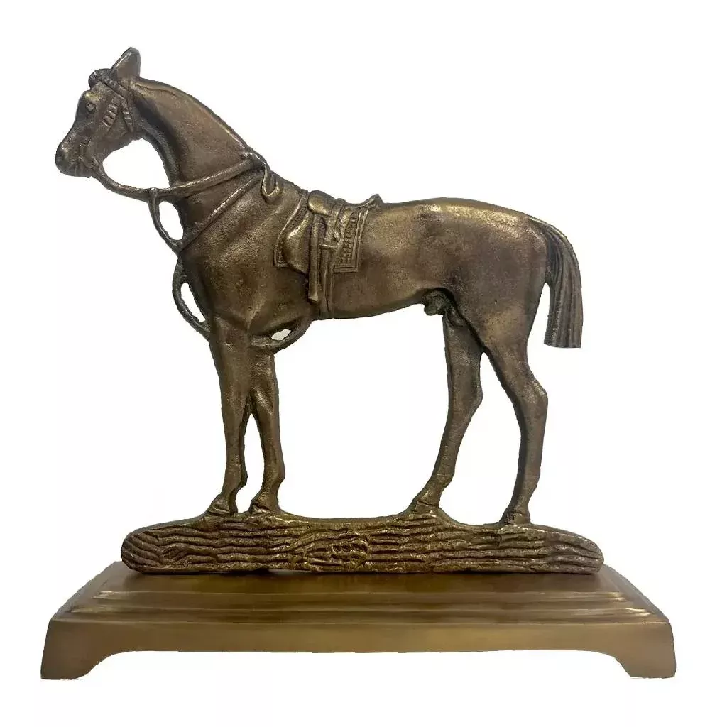 Antiqued Brass Horse Door Stopper