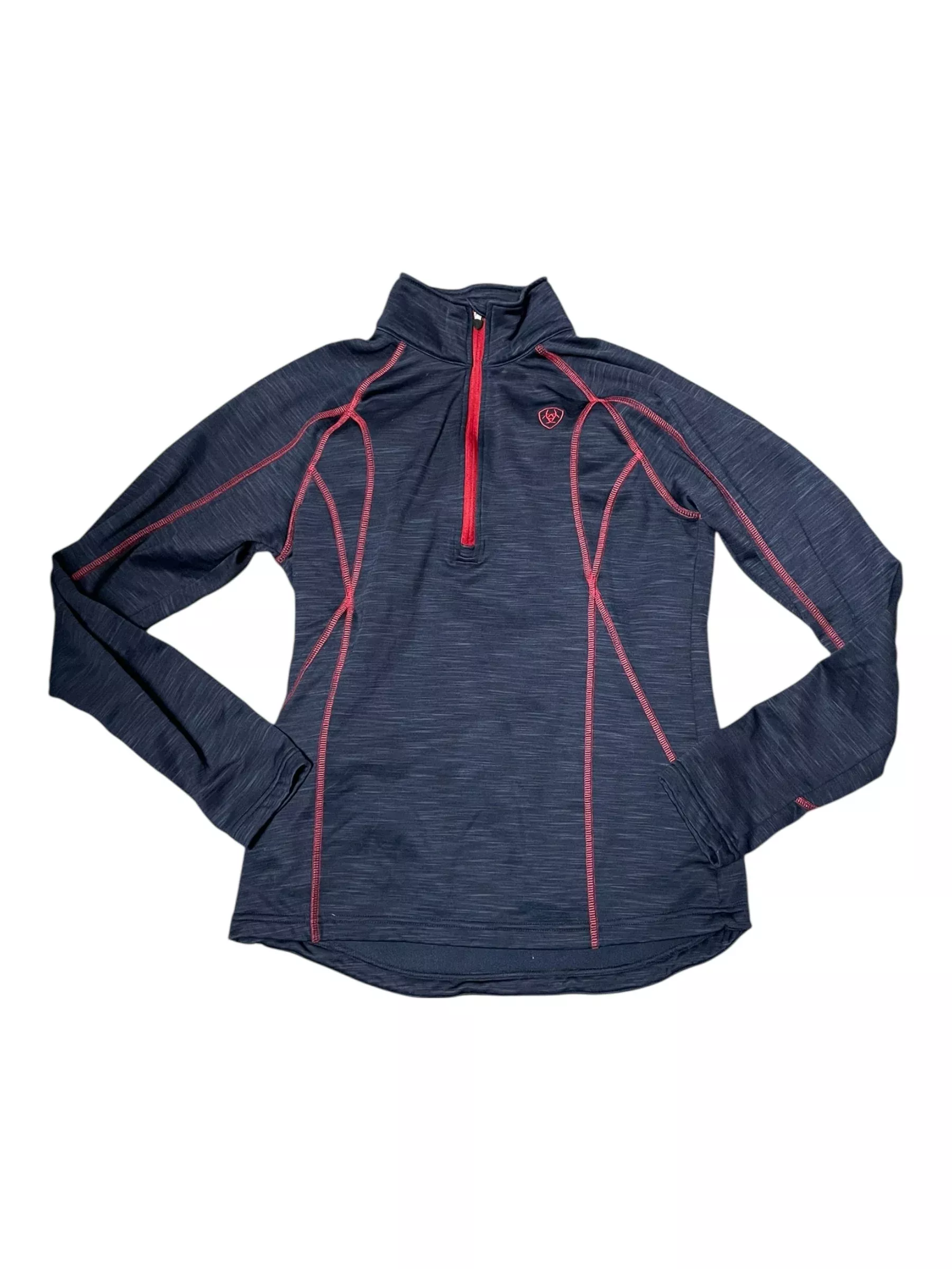 Ariat 1/4 Zip Pullover - Navy/Red - S - USED
