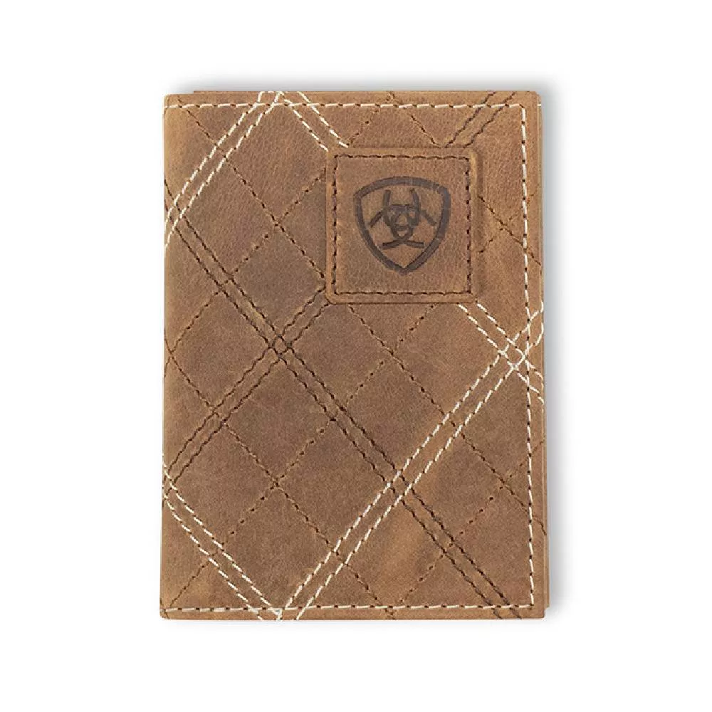 Ariat Cross Stitch Patch Trifold Wallet