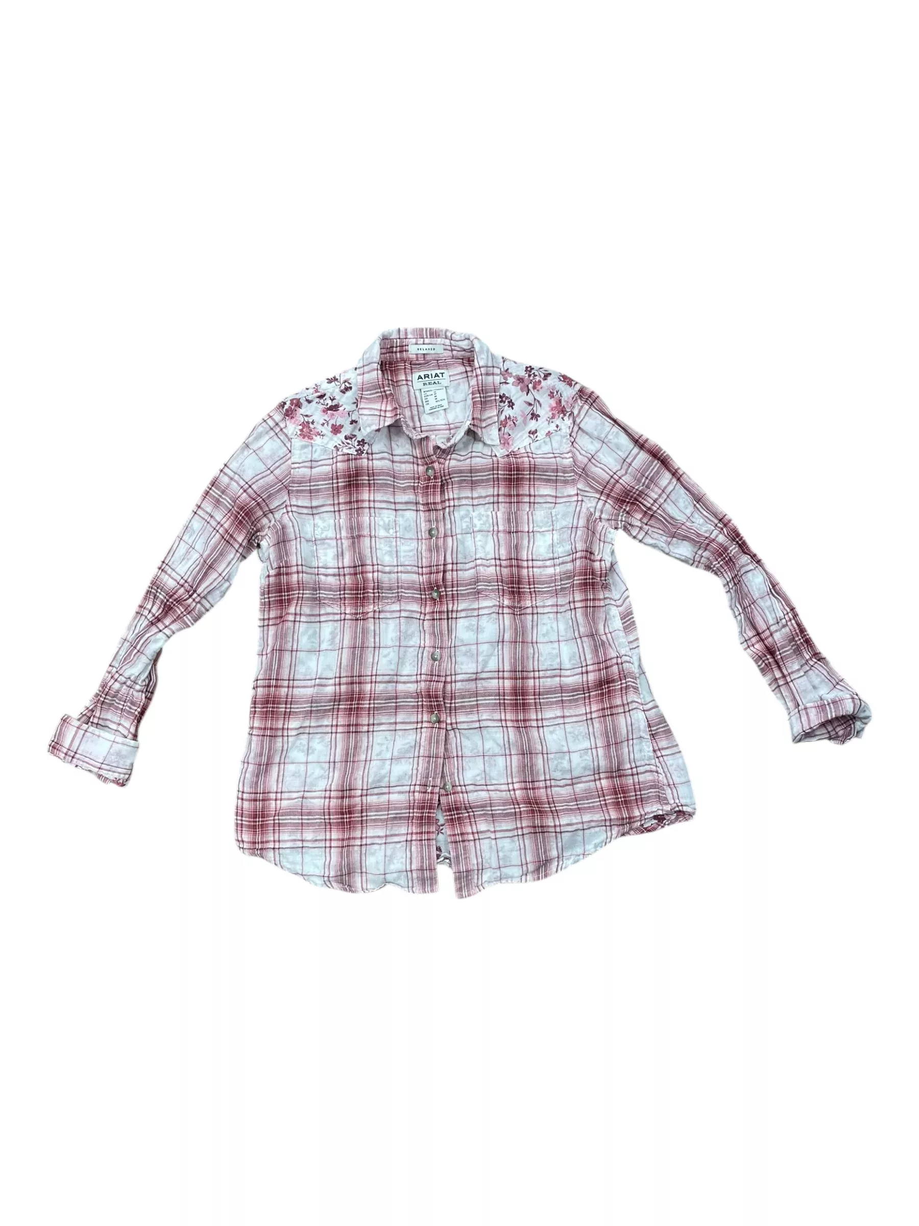 Ariat Flannel - Pink Floral - M - USED