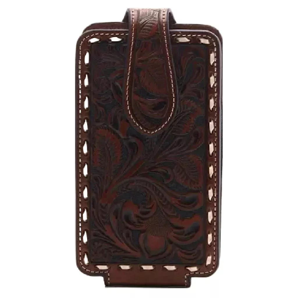 Ariat Floral Embossed Brown Cell Phone Case