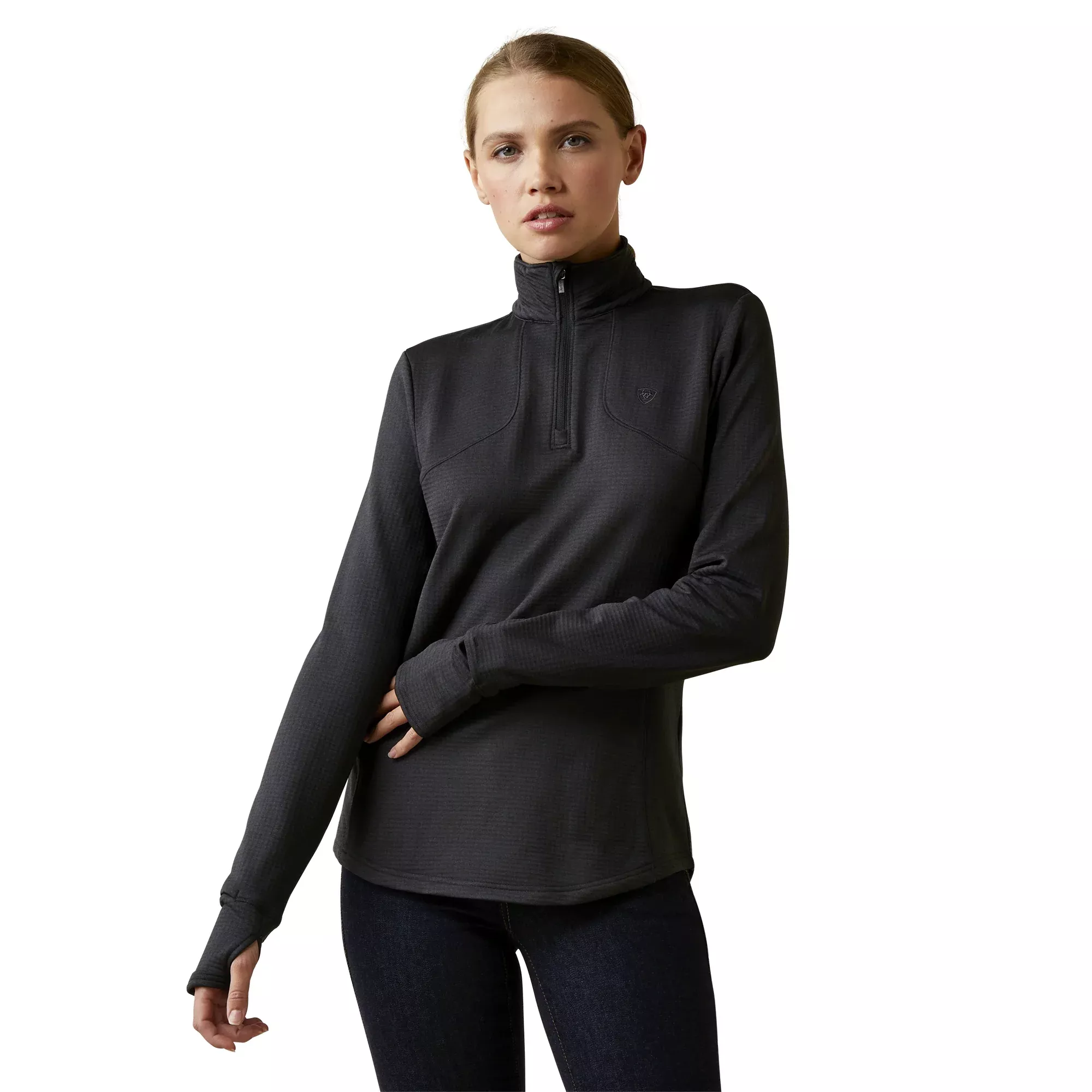 Ariat Ladies Gridwork 1/4 Zip Baselayer Shirt