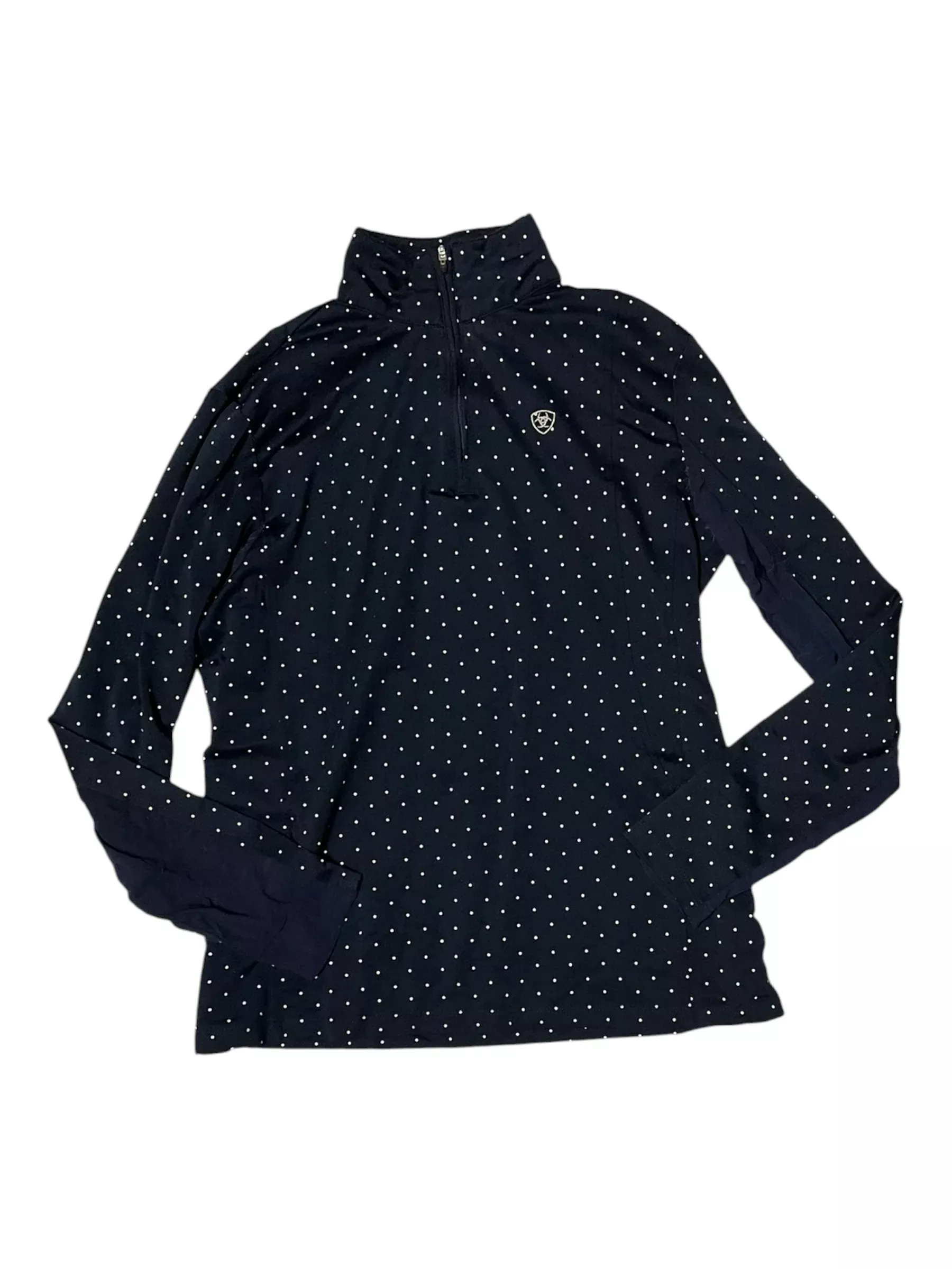 Ariat LS Sun Shirt - Navy/White Polka Dot - Est. M - USED
