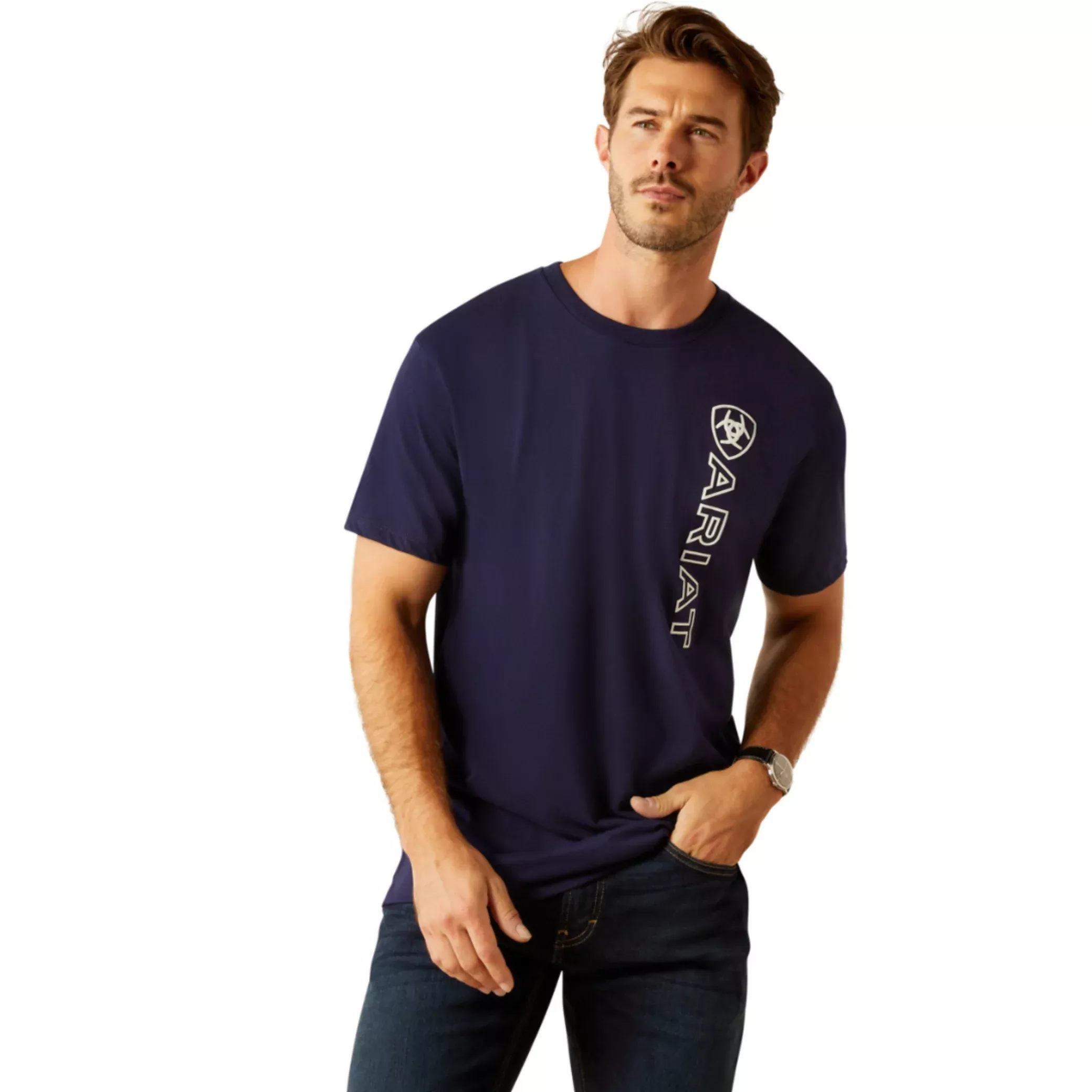 Ariat Mns Vertical Logo SS Tee